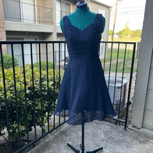 Blue Sleeveless Sweetheart Mini Dress